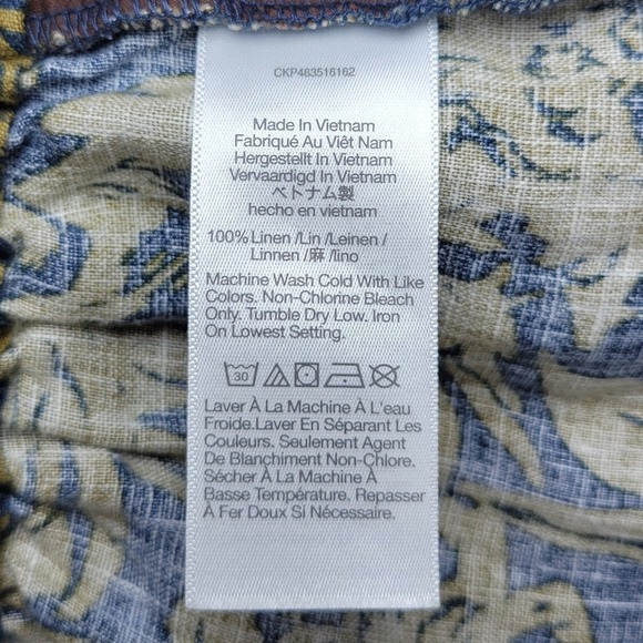 Madewell Clean Pull-On Floral 100% Linen Shorts Size Medium - Picture 3 of 10